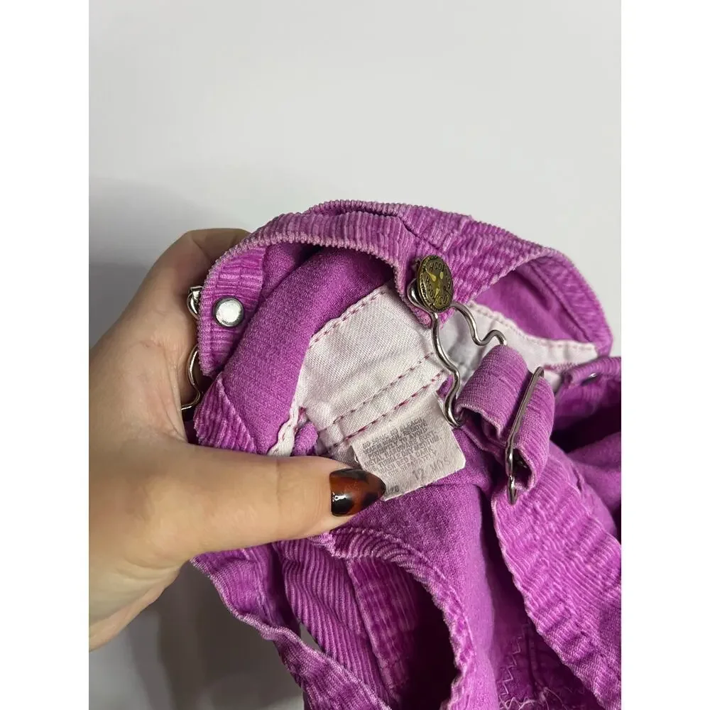 OshKosh B'Gosh Vintage Corduroy USA Overalls Purple Girls 12 Months